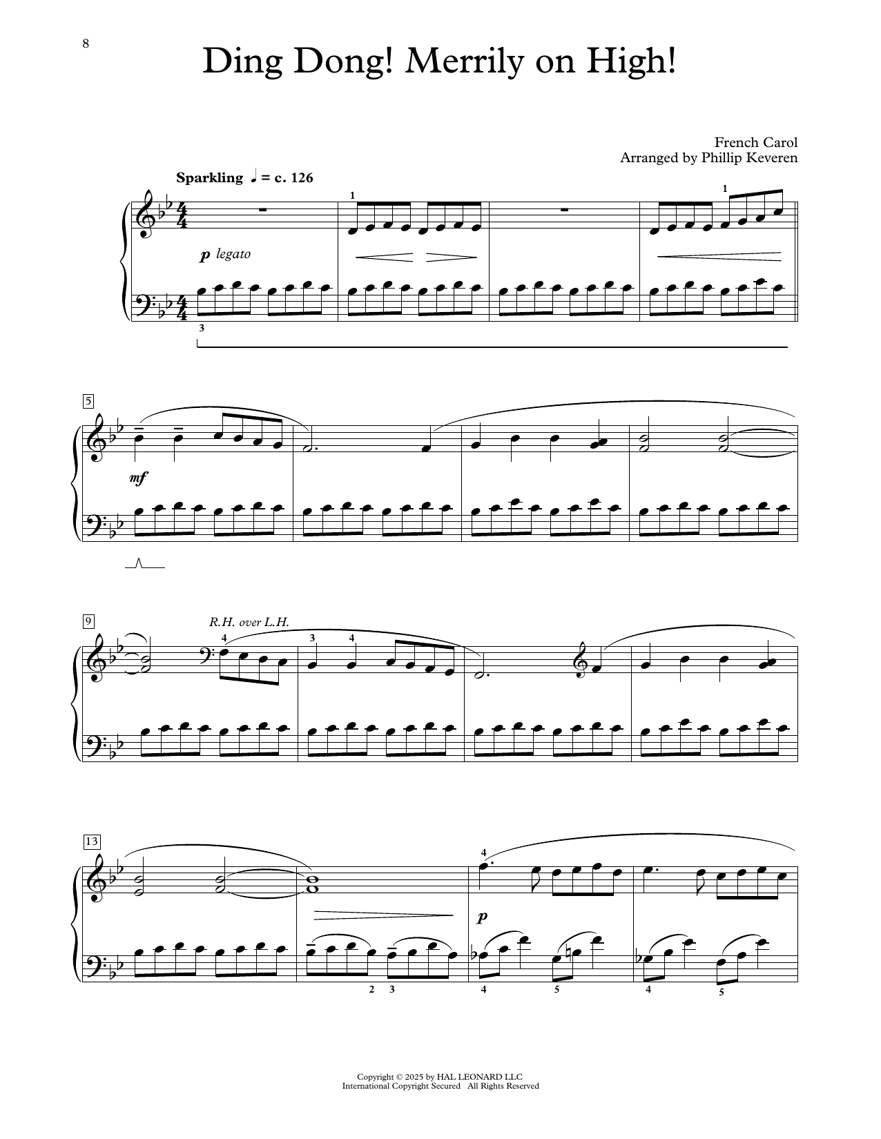 French Carol Ding Dong! Merrily On High! (arr. Phillip Keveren) Sheet Music Notes & Chords for Educational Piano - Download or Print PDF