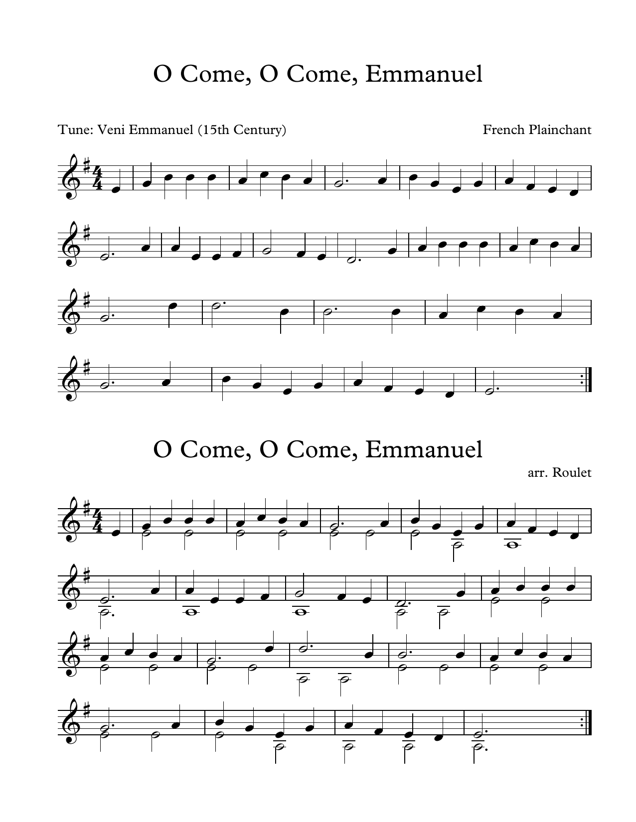 French Plainchant O Come, O Come, Emmanuel (arr. Patrick Roulet) Sheet Music Notes & Chords for Marimba Solo - Download or Print PDF