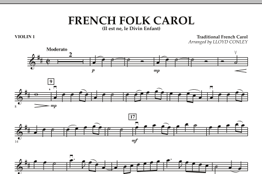 Lloyd Conley French Folk Carol Violin 1 Sheet Music Download Pdf Score 273211