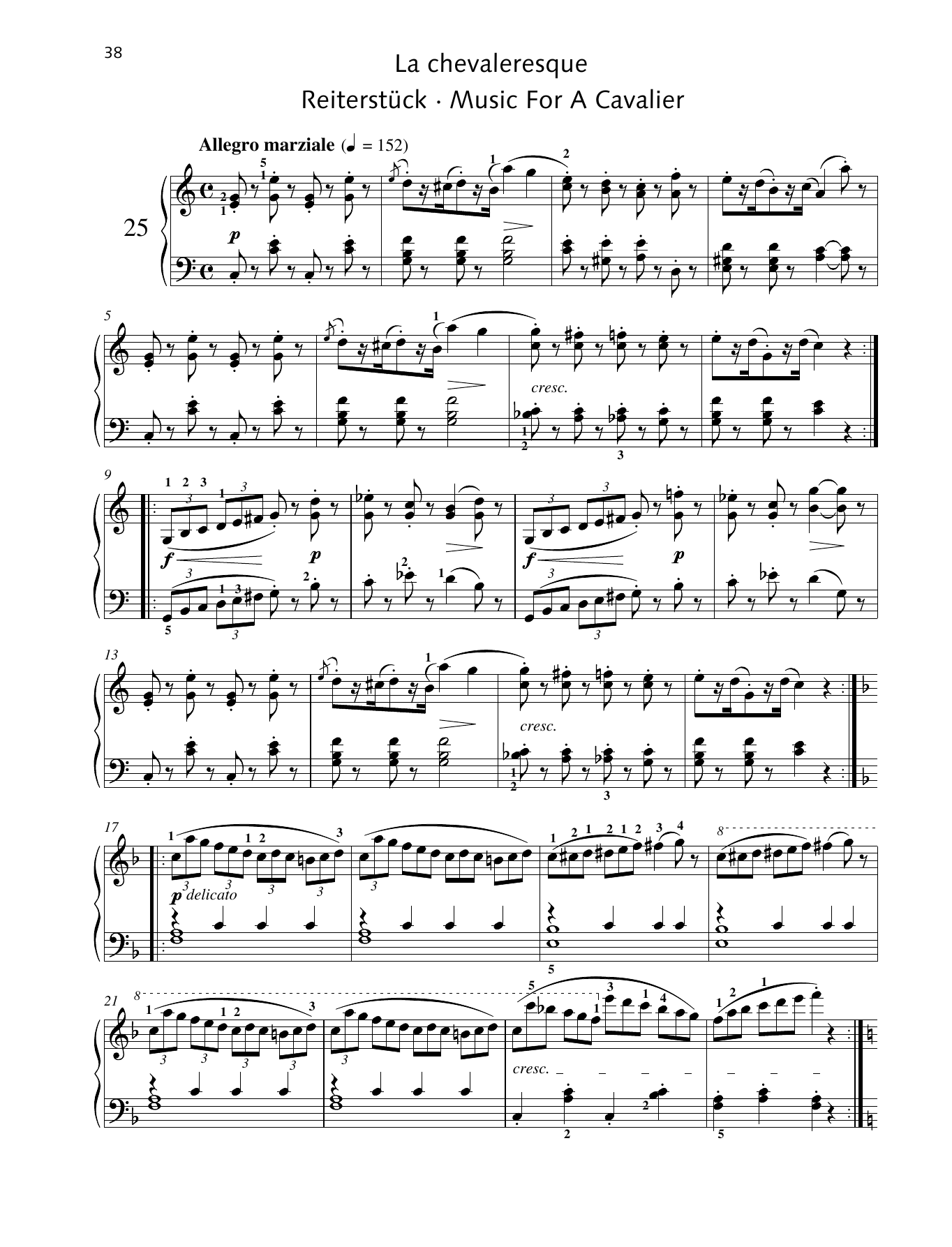 Friedrich Burgmuller Music For A Cavalier Sheet Music Notes & Chords for Piano Solo - Download or Print PDF
