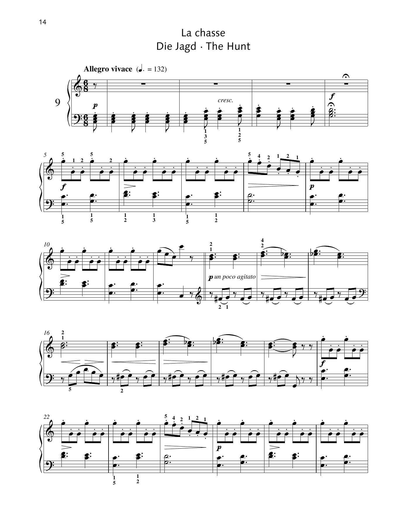 Friedrich Burgmuller The Hunt Sheet Music Notes & Chords for Piano Solo - Download or Print PDF