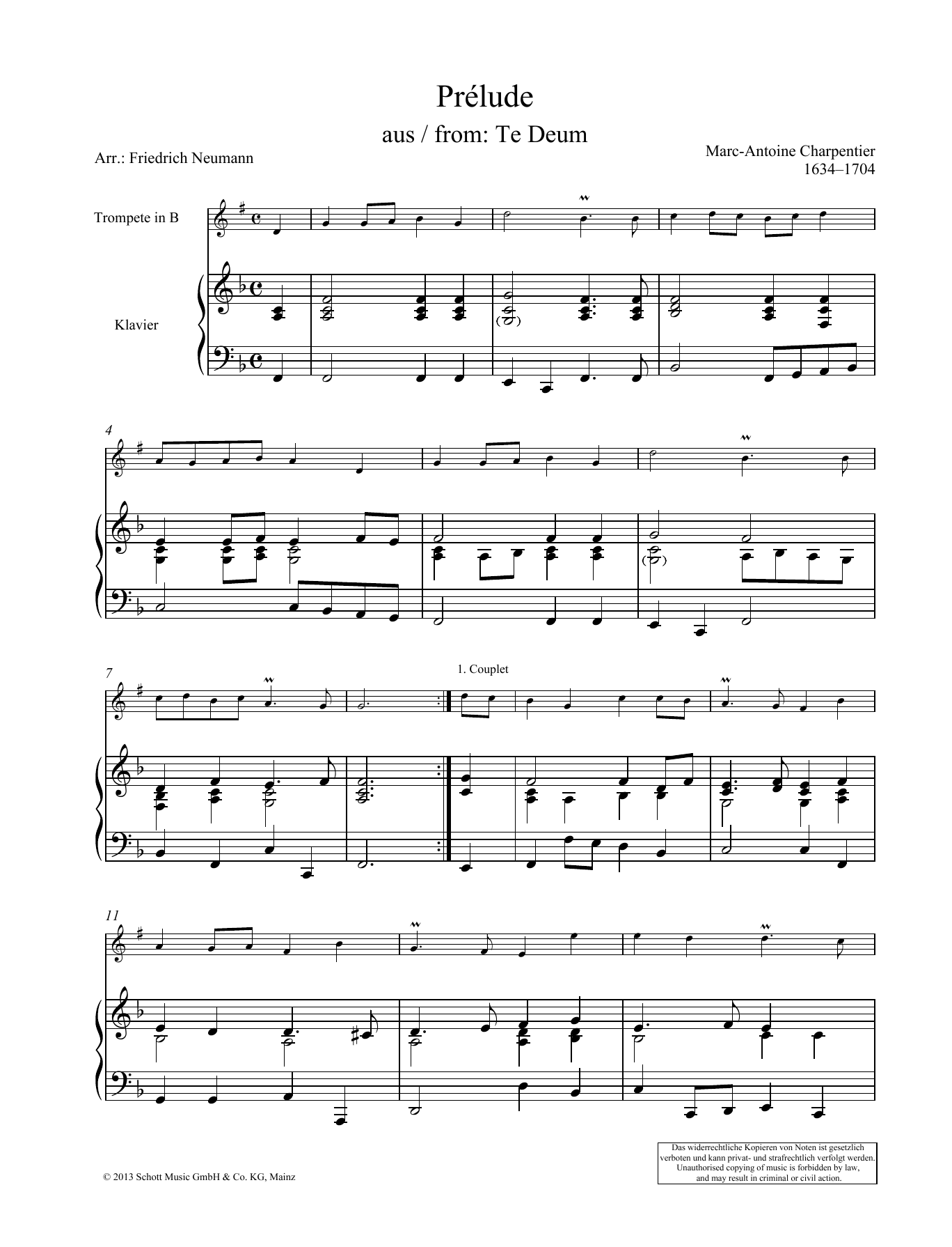Friedrich Neumann Prélude Sheet Music Notes & Chords for Brass Solo - Download or Print PDF