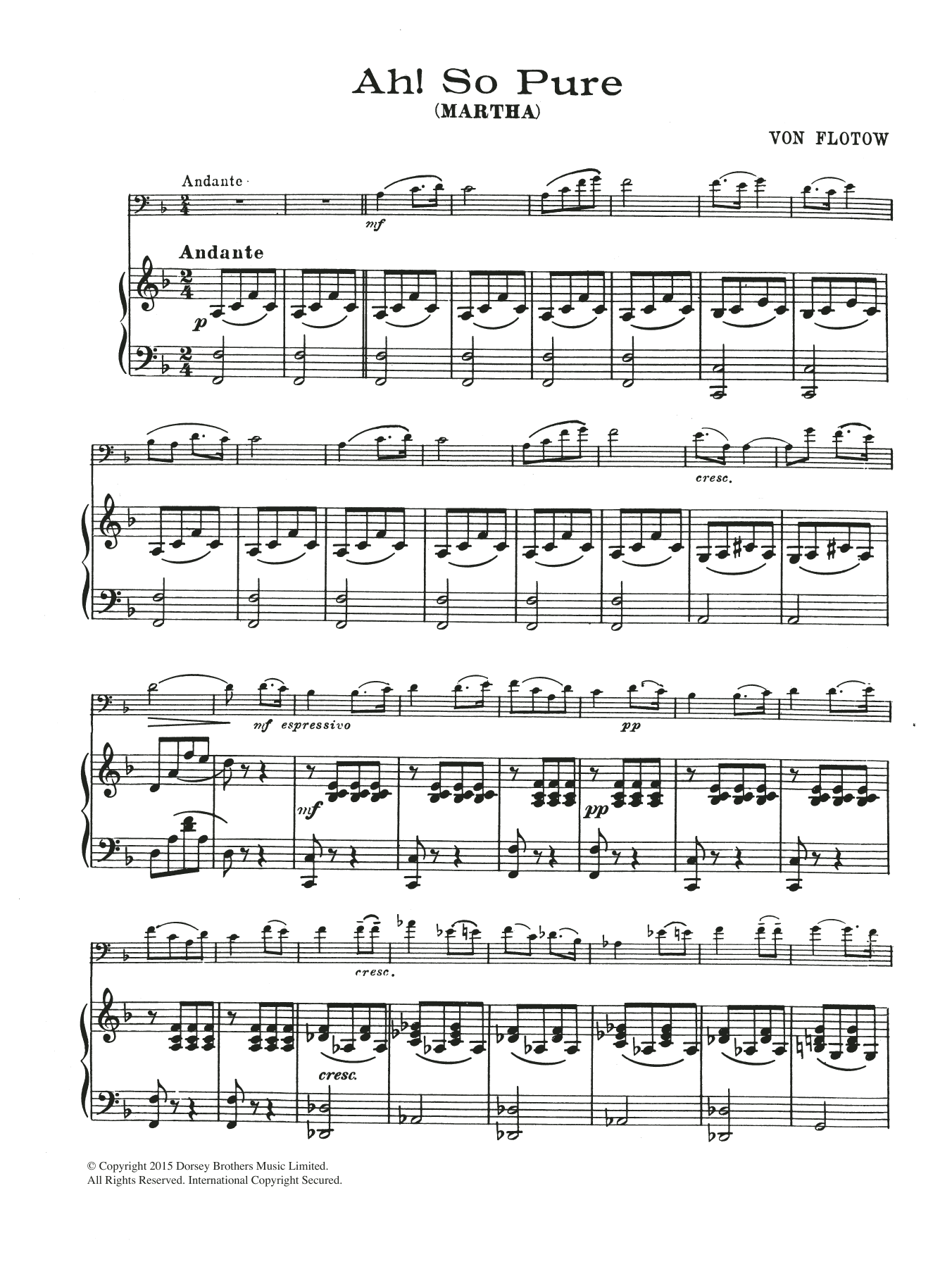 Friedrich von Flotow Ah! So Pure Sheet Music Notes & Chords for Flute - Download or Print PDF
