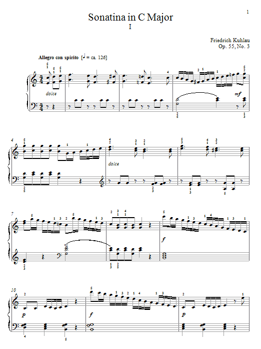 Sonatina In C Major, Op. 55, No. 3 sheet music
