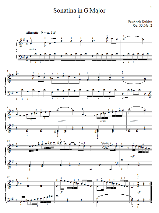 Sonatina In G Major, Op. 55, No. 2 sheet music