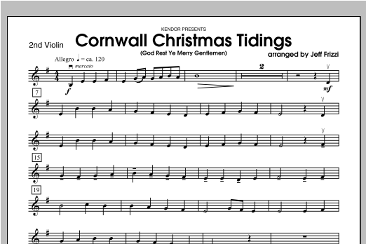 Preview Frizzi Cornwall Christmas Tidings (God Rest Ye Merry Gentlemen) - Violin 2 Classical sheet music, notes and chords for Orchestra, SKU: 315715 Cornwall Christmas Tidings (God Rest Ye Merry Gentlemen) - Violin 2 sheet music