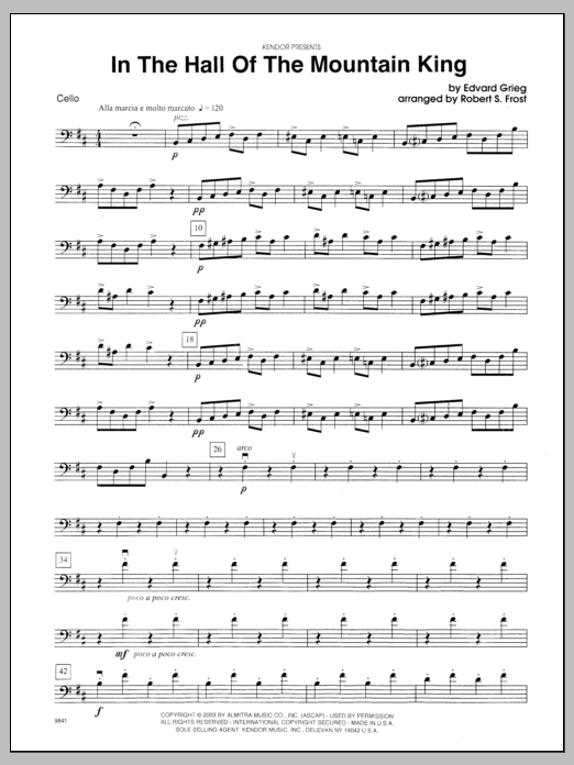 In the Hall of the Mountain King - Cello sheet music