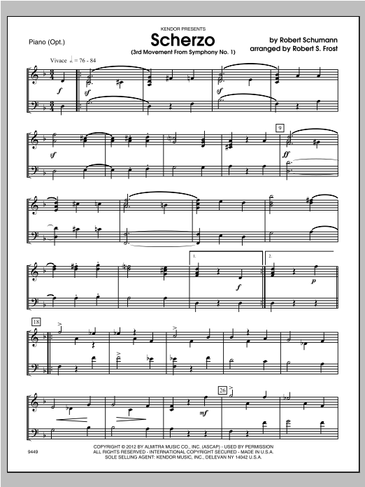 Scherzo (3rd Movement From Symphony No. 1) - Piano sheet music
