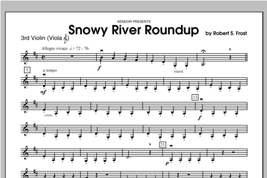 Preview Frost Snowy River Roundup - Violin 3 Classical sheet music, notes and chords for Orchestra, SKU: 315839 Snowy River Roundup - Violin 3 sheet music