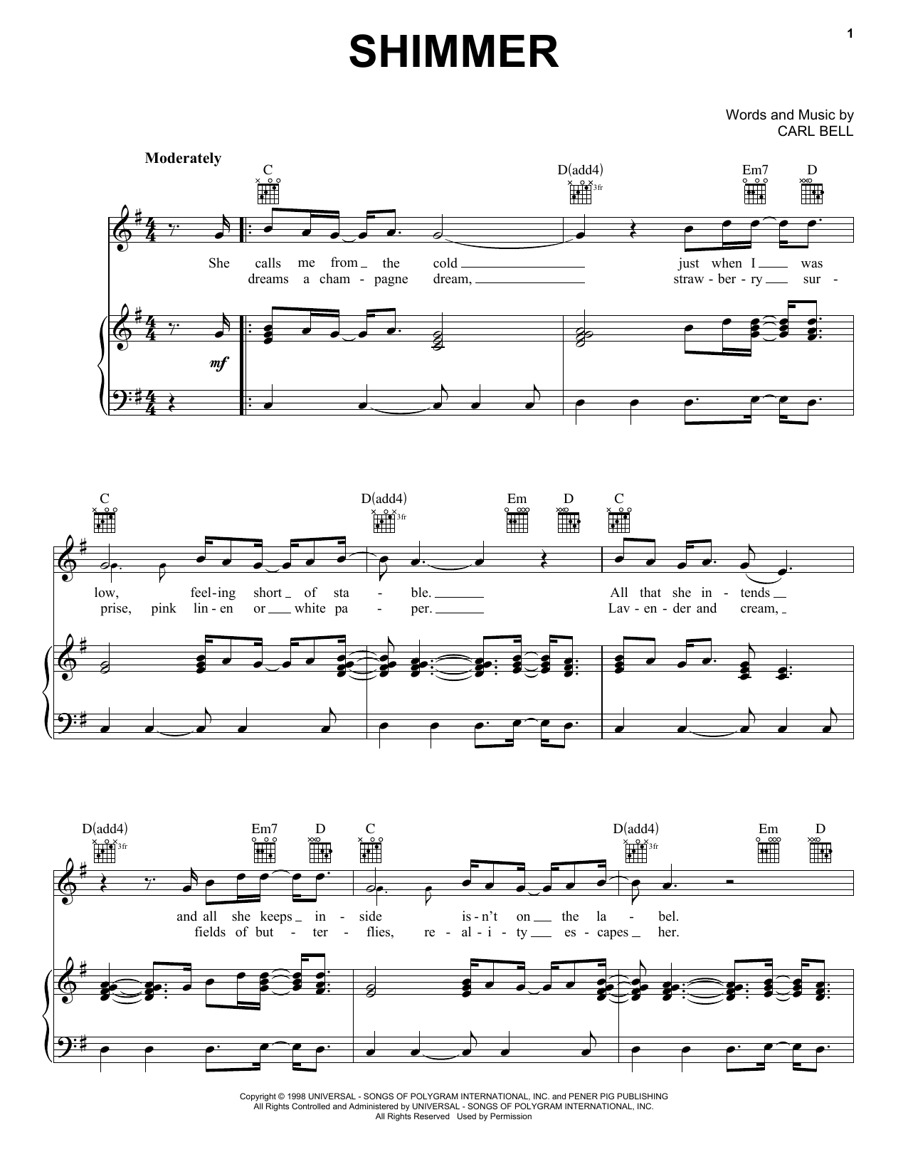Fuel Shimmer Sheet Music Notes & Chords for Piano, Vocal & Guitar Chords (Right-Hand Melody) - Download or Print PDF Fuel Shimmer Sheet Music Notes & Chords for Piano, Vocal & Guitar Chords (Right-Hand Melody) - Download or Print PDF