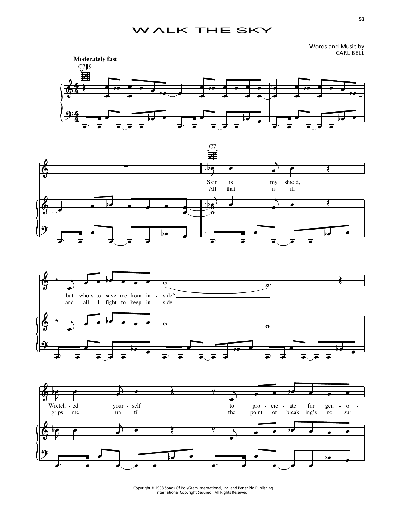 Fuel Walk The Sky (from Godzilla) Sheet Music Notes & Chords for Piano, Vocal & Guitar Chords (Right-Hand Melody) - Download or Print PDF