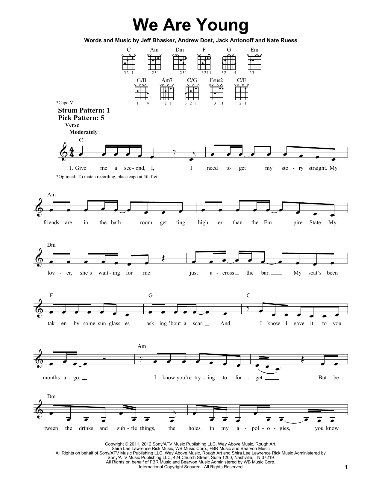 fun. featuring Janelle Monae We Are Young Sheet Music Notes & Chords for VLNDT - Download or Print PDF