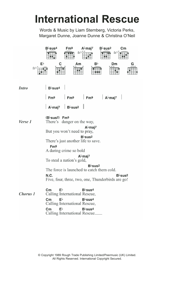 Fuzzbox International Rescue Sheet Music Notes & Chords for Lyrics & Chords - Download or Print PDF