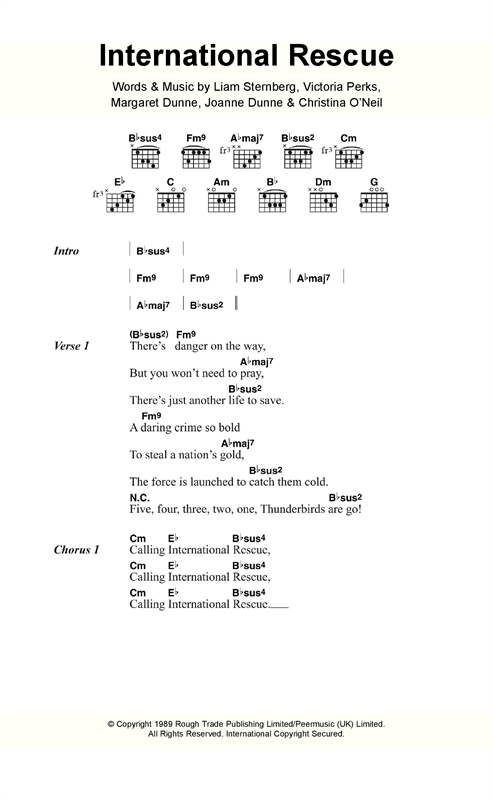 Fuzzbox International Rescue Sheet Music Notes & Chords for Lyrics & Chords - Download or Print PDF