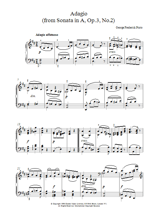 Adagio Op3 No2 sheet music