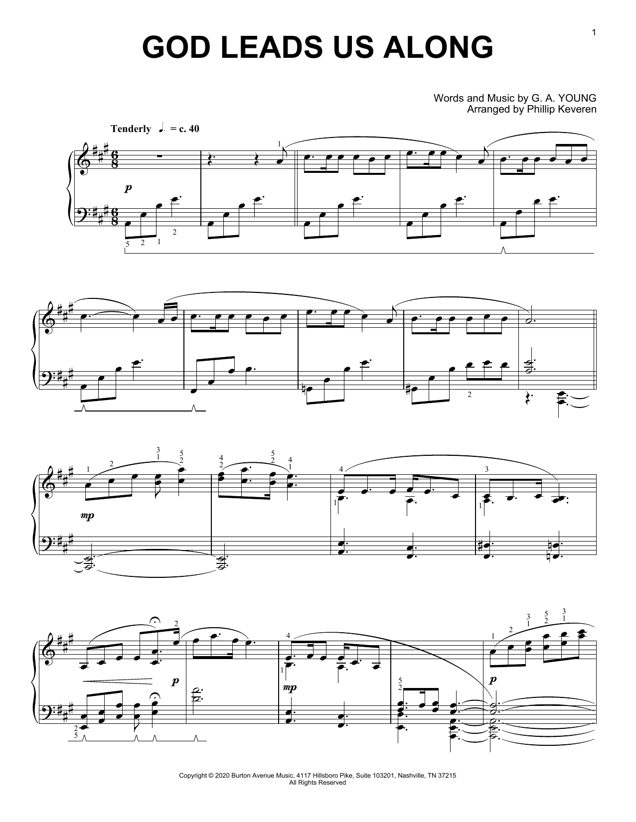 G.A. Young God Leads Us Along (arr. Phillip Keveren) Sheet Music Notes & Chords for Piano Solo - Download or Print PDF
