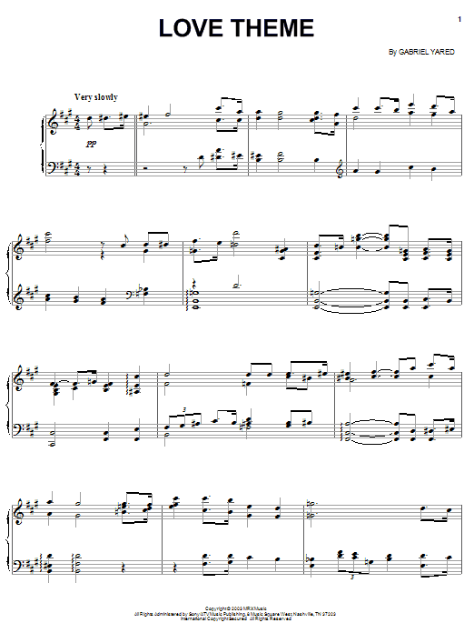 Gabriel Yared Love Theme Sheet Music Notes & Chords for Piano - Download or Print PDF