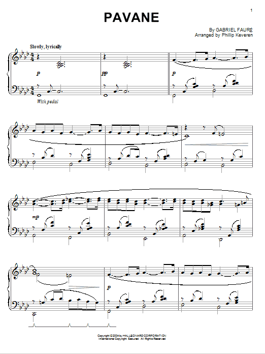 Pavane [Jazz version] (arr. Phillip Keveren) sheet music