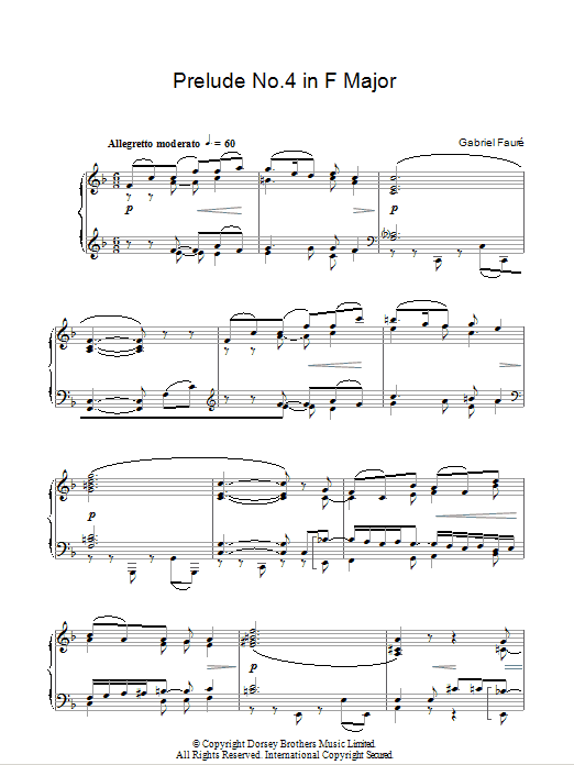 Prelude No. 4 In F sheet music