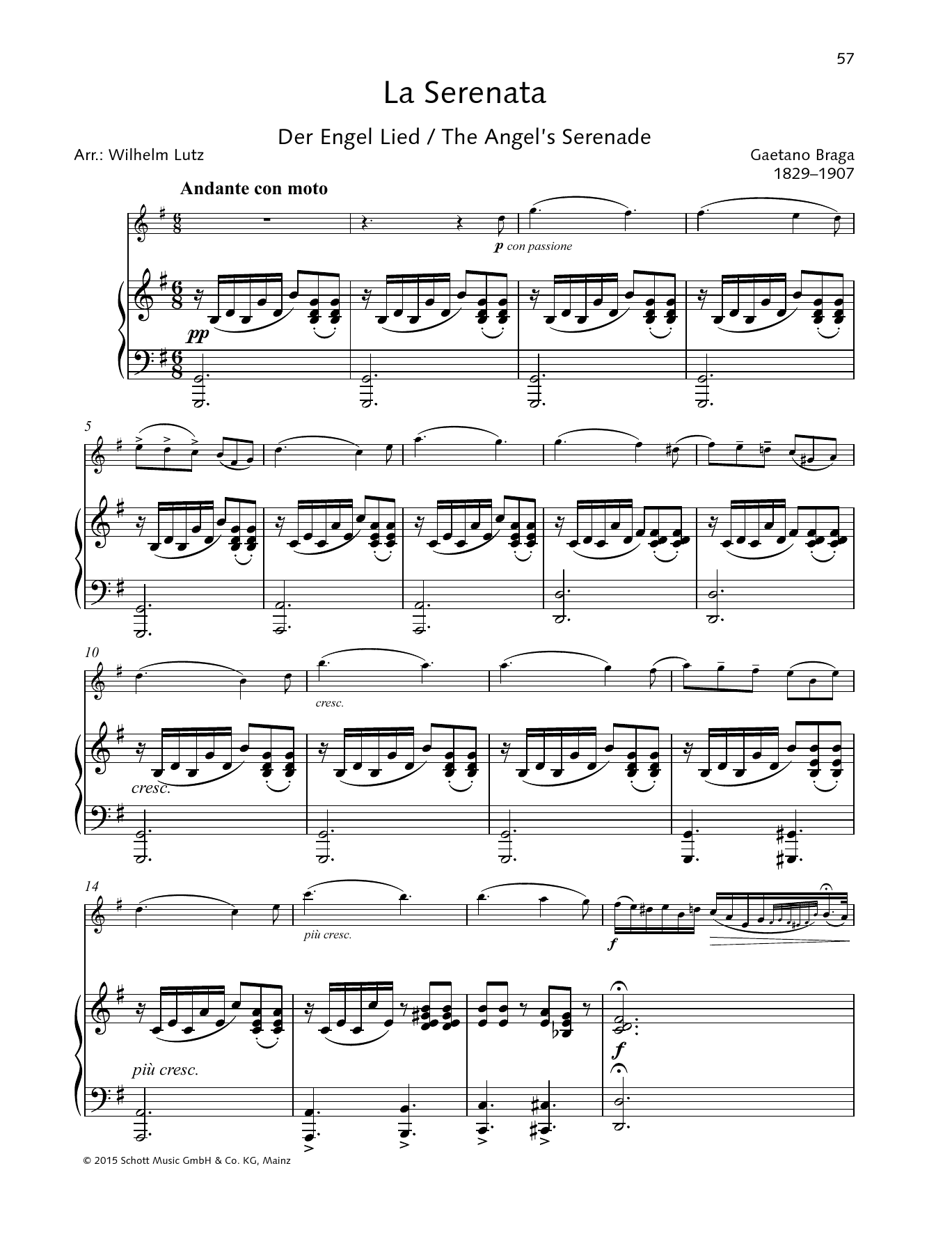 Gaetano Braga The Angel's Serenade Sheet Music Notes & Chords for String Solo - Download or Print PDF