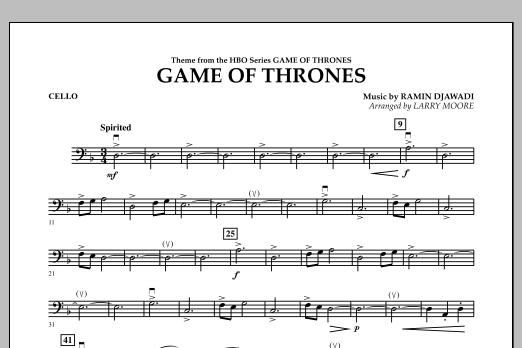Ramin Djawadi Game Of Thrones Arr Larry Moore Cello Sheet Music Download Pdf Score 327431