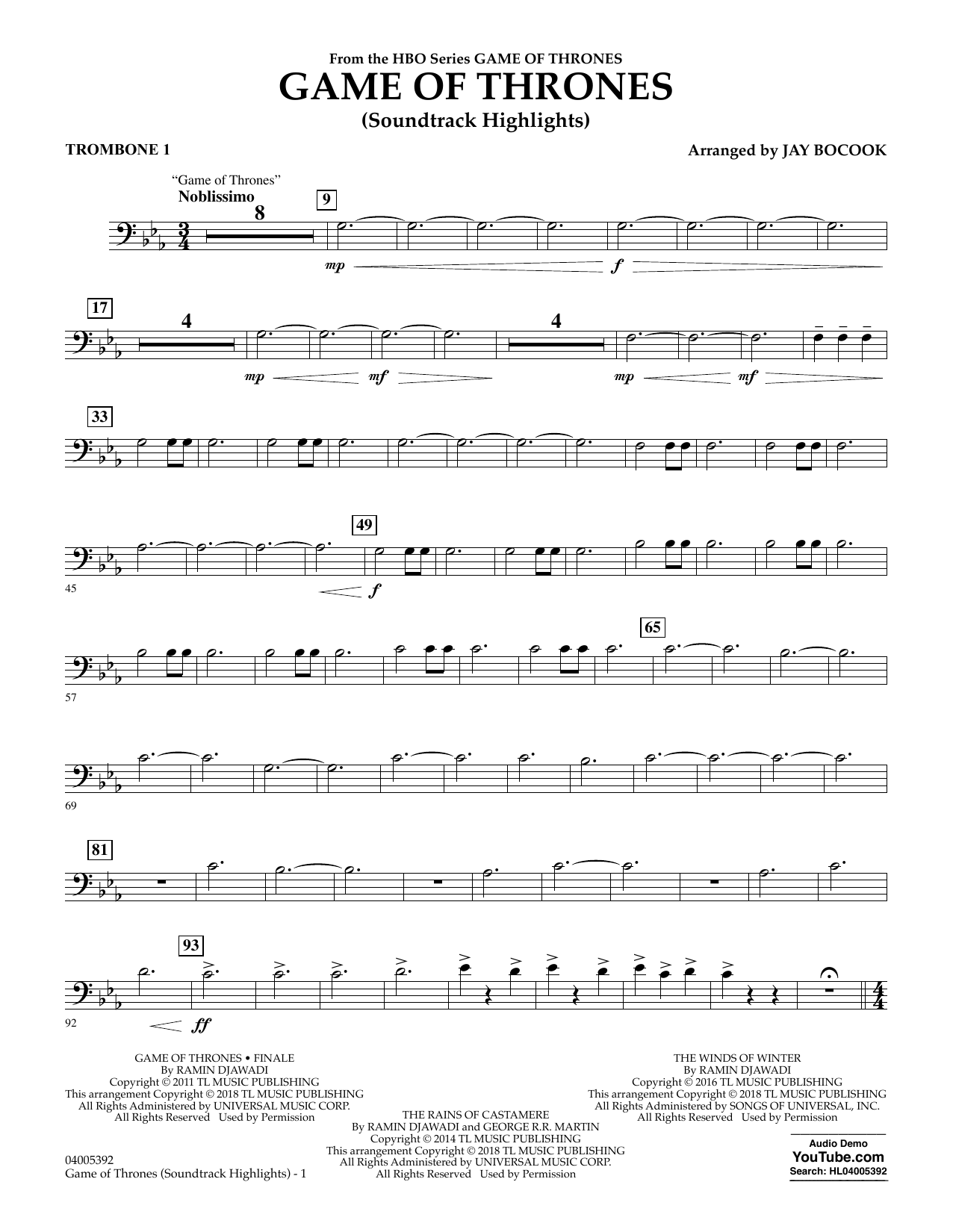 The Game Of Thrones Theme Song Tab