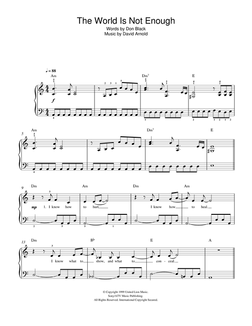 Preview Garbage The World Is Not Enough Film and TV sheet music, notes and chords for Piano, Vocal & Guitar, SKU: 18009 sheet music, piano notes, chords, guitar tabs, score, transpose, transcribe, how to play, guide, download, learn, tutorial, progression, song, artist, awards, billboard, mtv, vh1, tour, single, album, release