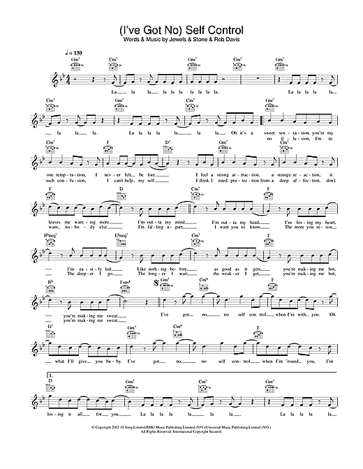 Preview Gareth Gates (I’ve Got No) Self Control Pop sheet music, notes and chords for Melody Line, Lyrics & Chords, SKU: 25810 (I’ve Got No) Self Control sheet music