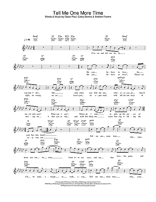 Tell Me One More Time sheet music