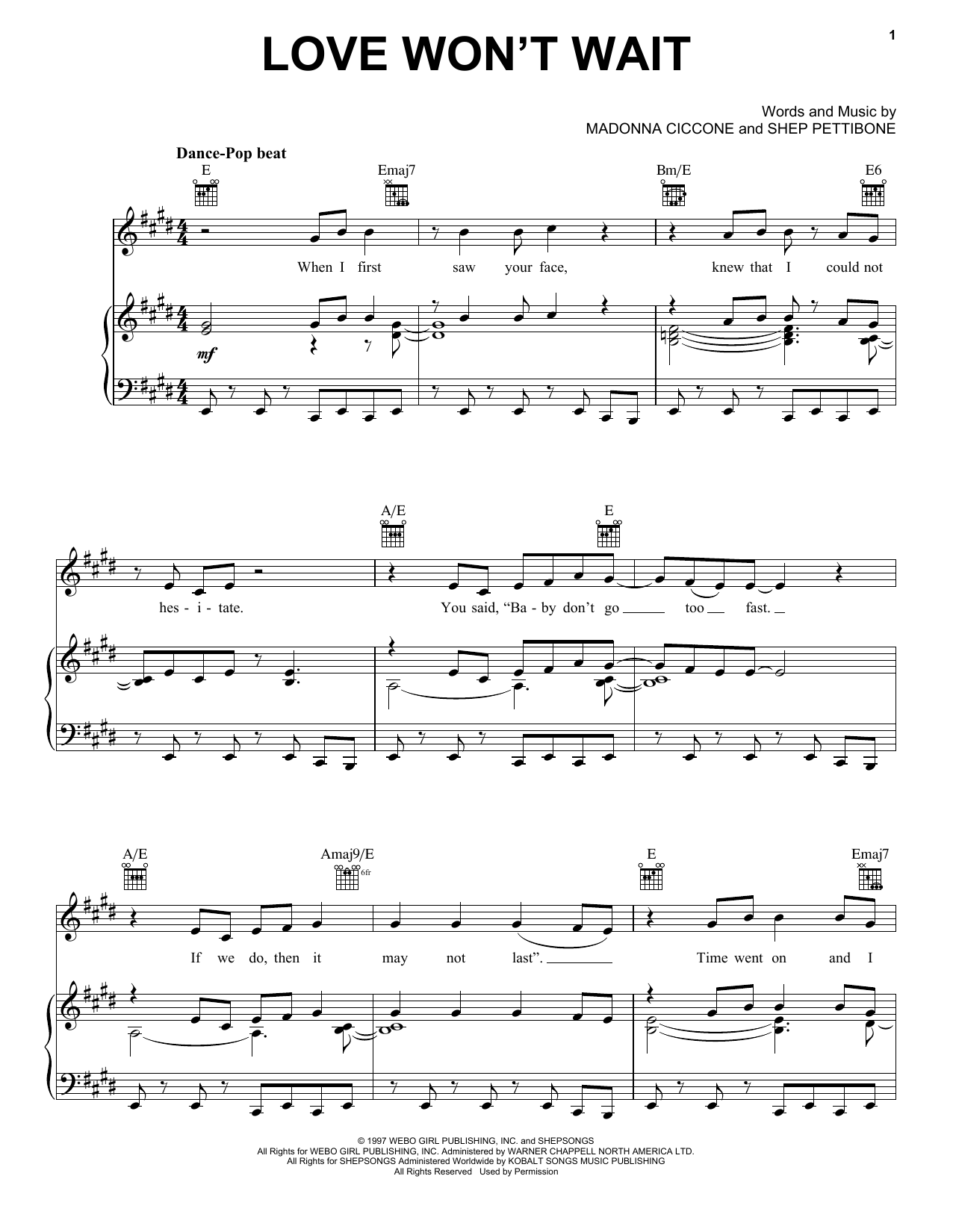 Gary Barlow Love Won't Wait Sheet Music Notes & Chords for Piano, Vocal & Guitar Chords (Right-Hand Melody) - Download or Print PDF Gary Barlow Love Won't Wait Sheet Music Notes & Chords for Piano, Vocal & Guitar Chords (Right-Hand Melody) - Download or Print PDF