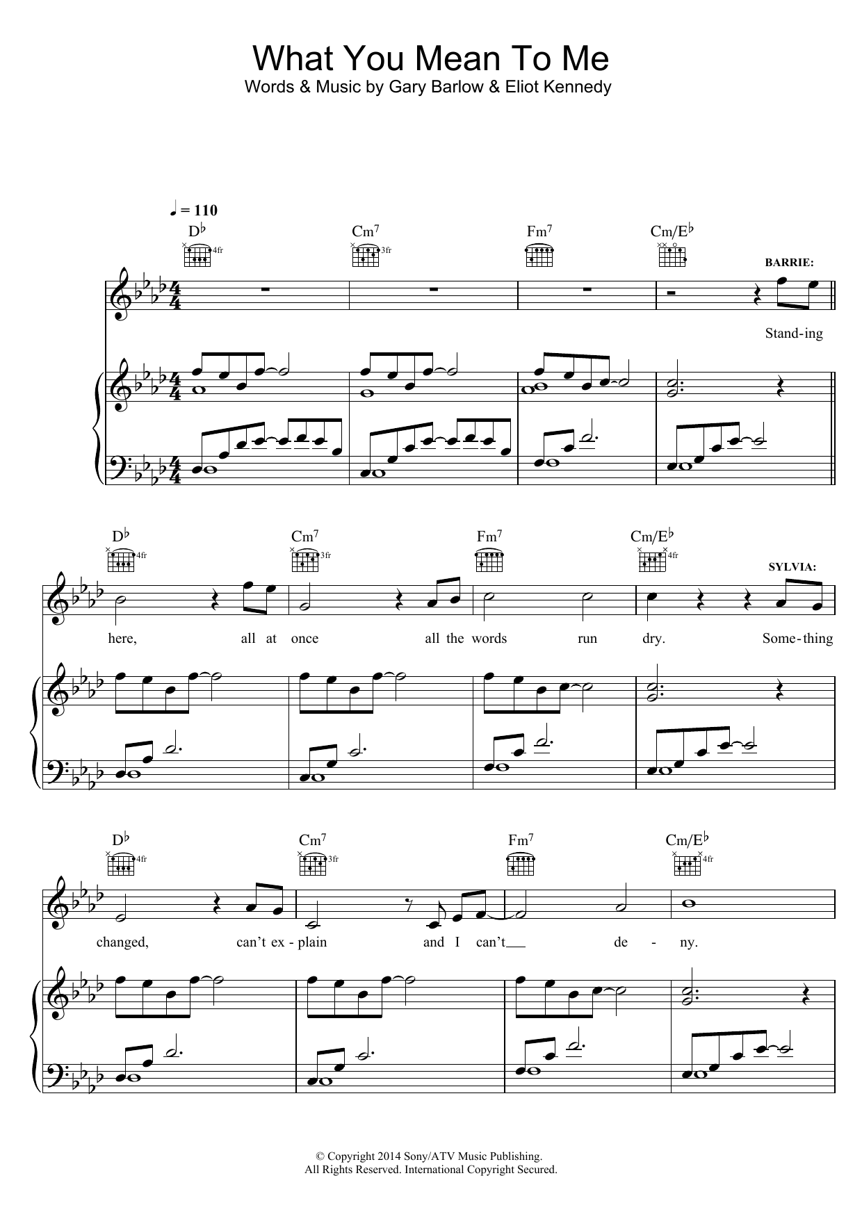 Gary Barlow What You Mean To Me (from 'Finding Neverland') Sheet Music Notes & Chords for Piano, Vocal & Guitar (Right-Hand Melody) - Download or Print PDF