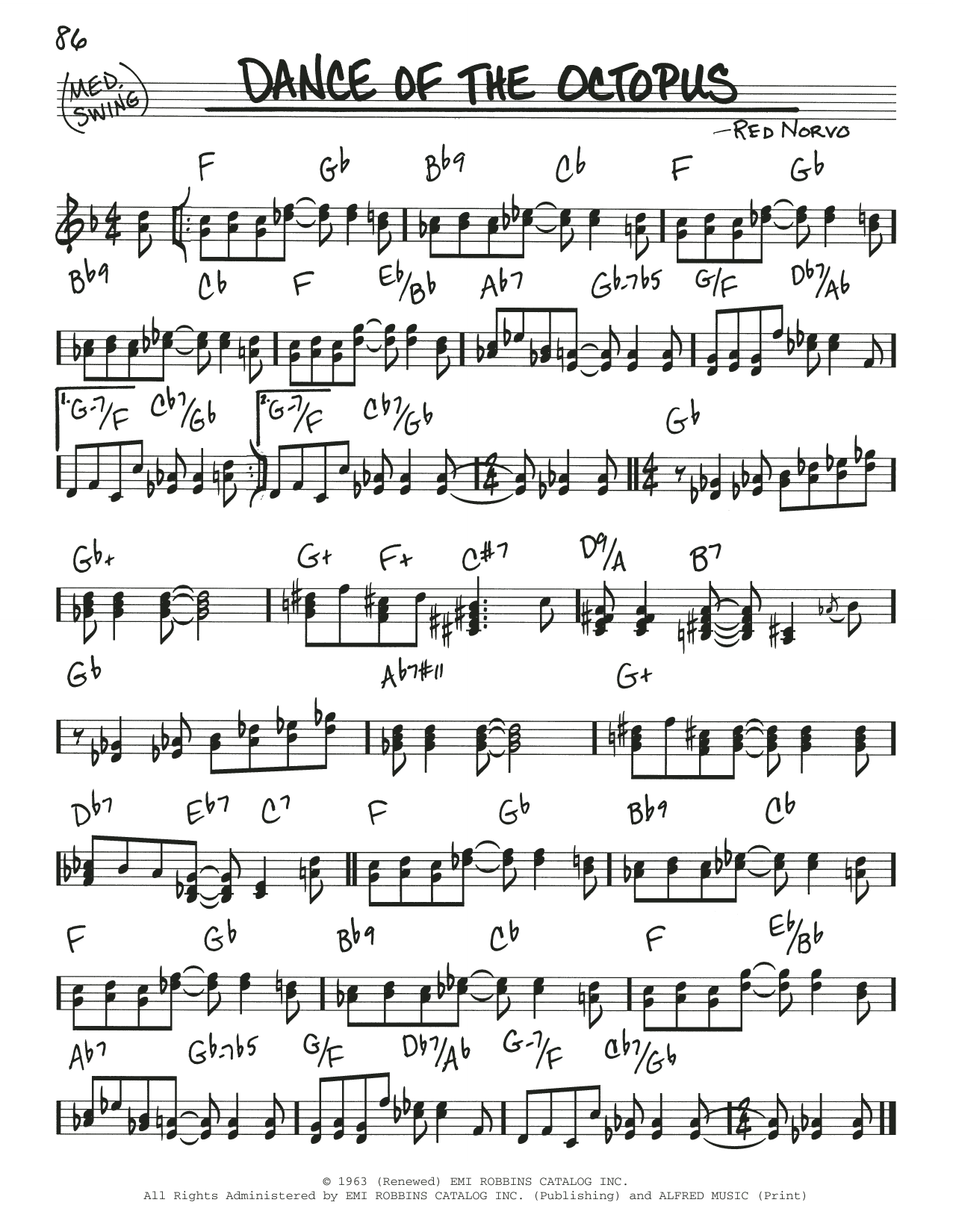 Gary Burton Dance Of The Octopus Sheet Music Notes & Chords for Real Book – Melody & Chords - Download or Print PDF