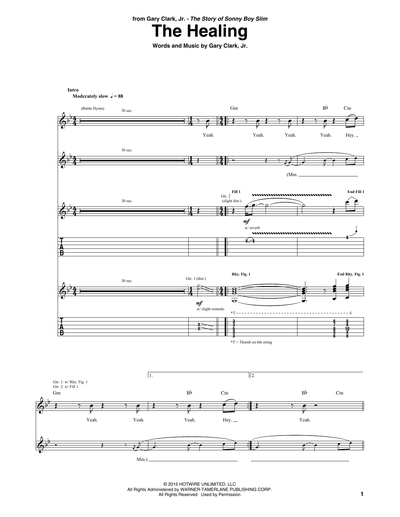 Gary Clark, Jr. The Healing Sheet Music Notes & Chords for Guitar Tab - Download or Print PDF