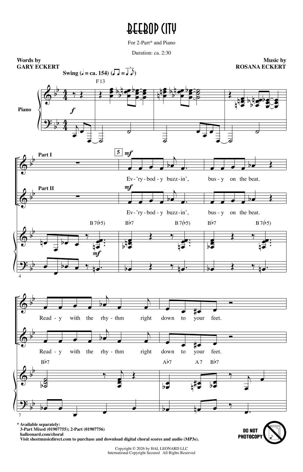 Gary Eckert Beebop City Sheet Music Notes & Chords for 3-Part Mixed Choir - Download or Print PDF