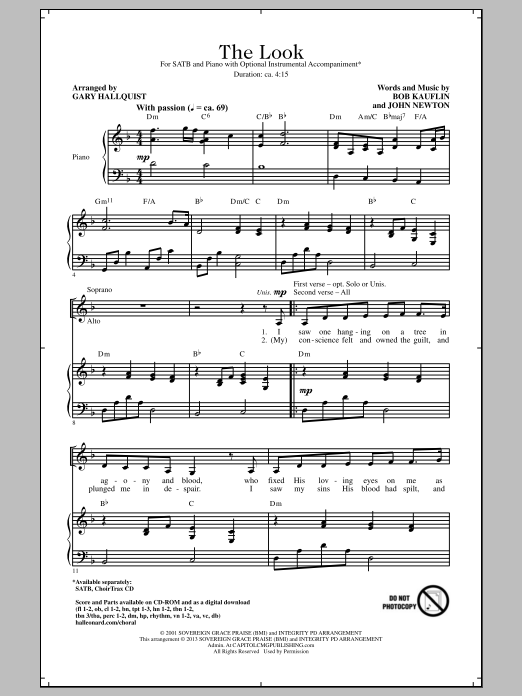 Gary Hallquist The Look Sheet Music Notes & Chords for SATB - Download or Print PDF