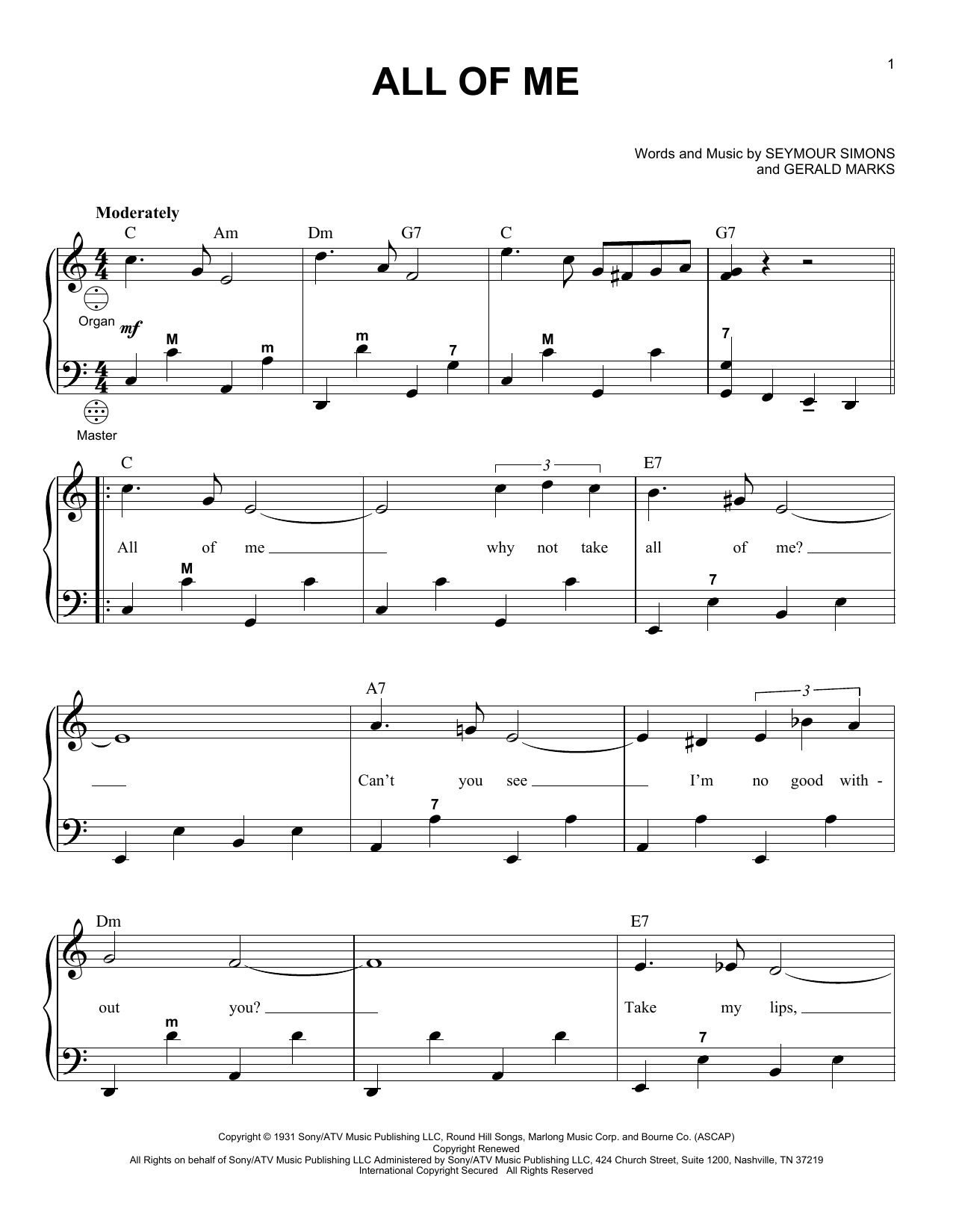 Gary Meisner All Of Me Sheet Music Notes & Chords for Accordion - Download or Print PDF