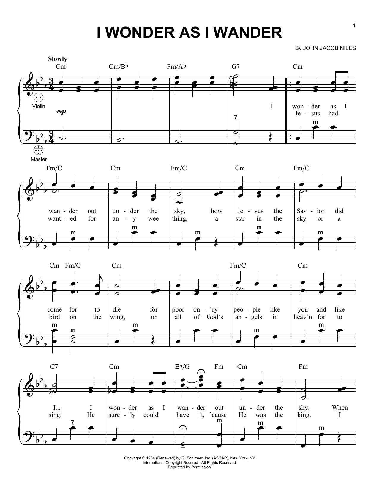 Gary Meisner I Wonder As I Wander Sheet Music Notes & Chords for Accordion - Download or Print PDF