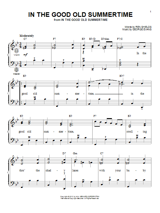 Gary Meisner In The Good Old Summertime Sheet Music Notes & Chords for Accordion - Download or Print PDF