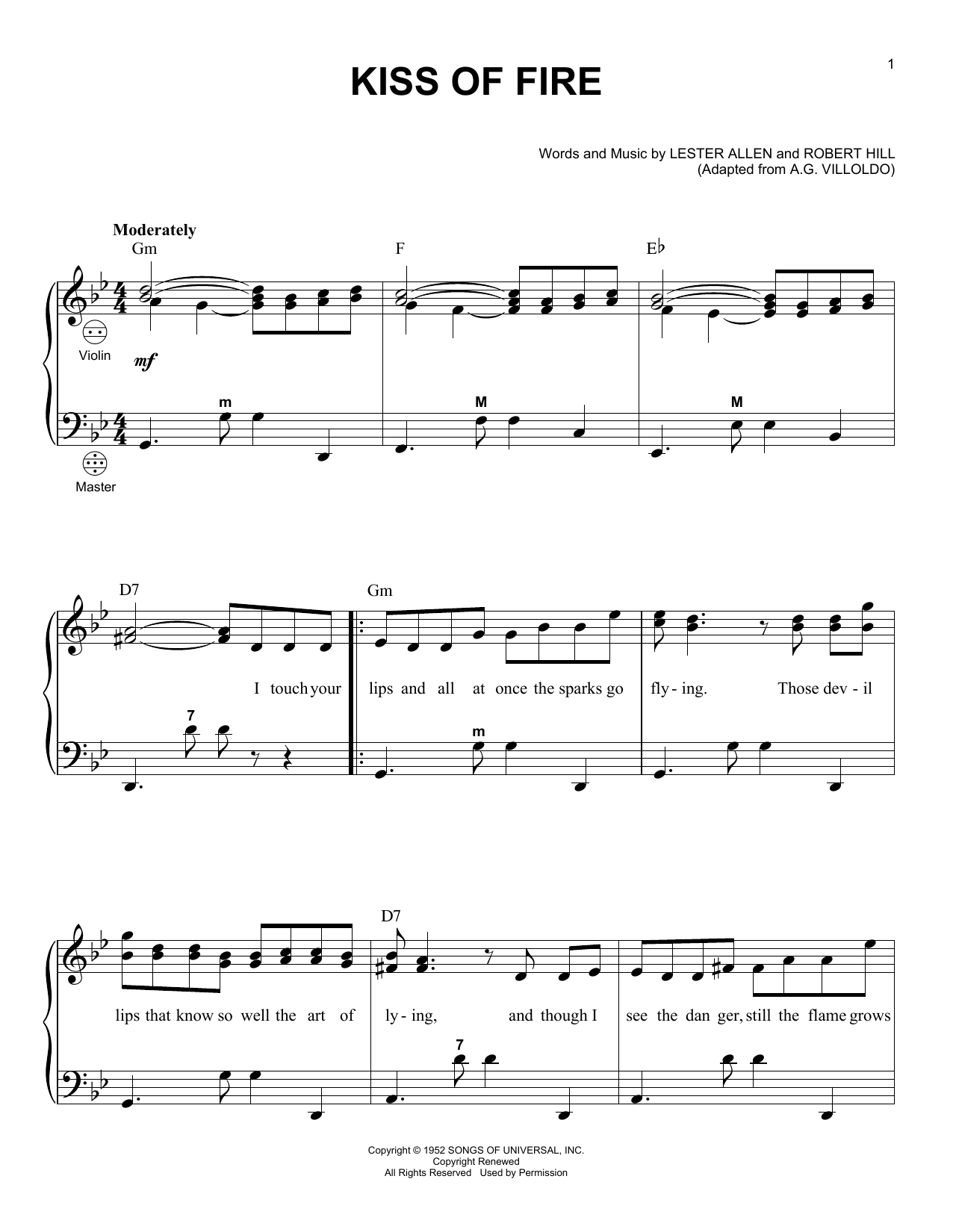 Gary Meisner Kiss Of Fire Sheet Music Notes & Chords for Accordion - Download or Print PDF