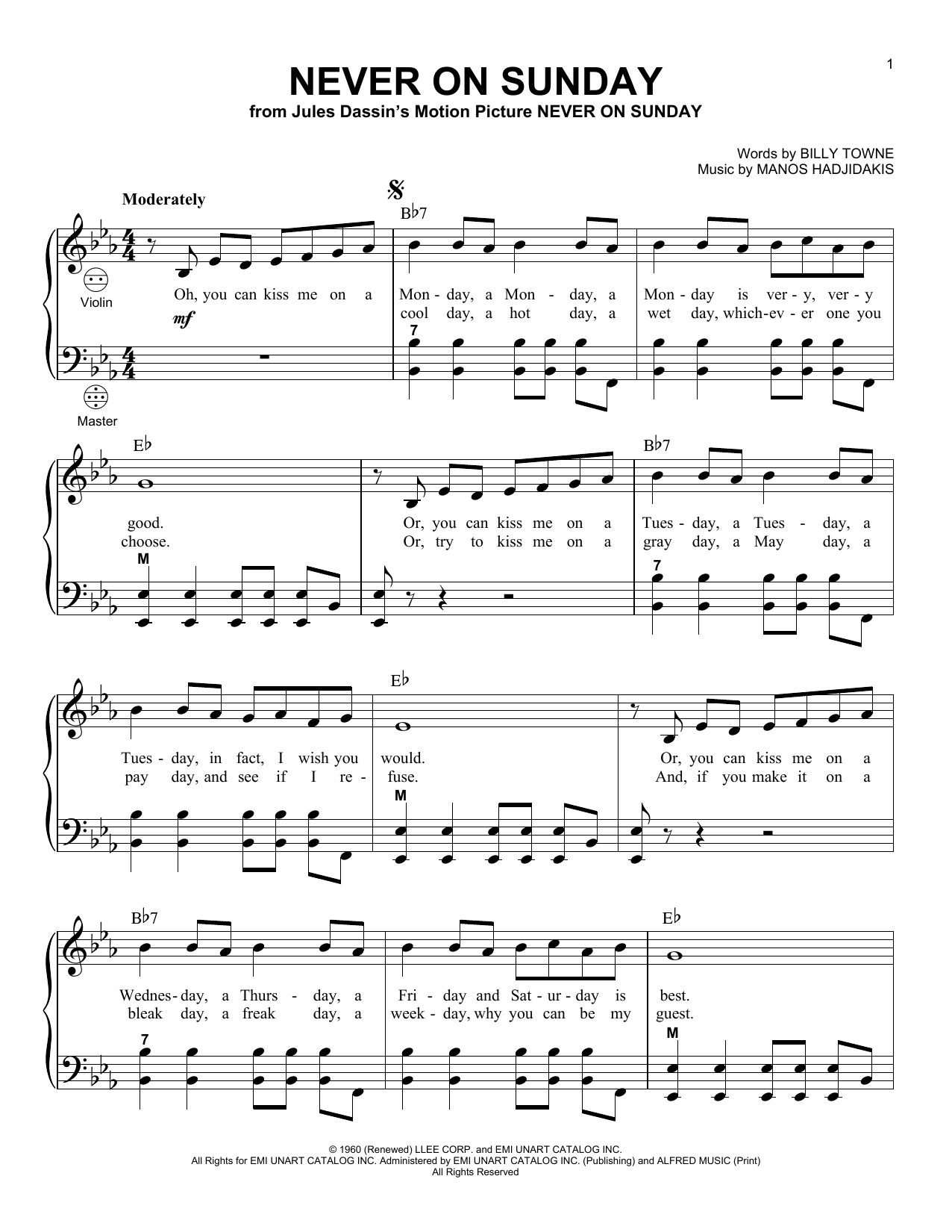 Gary Meisner Never On Sunday Sheet Music Notes & Chords for Accordion - Download or Print PDF