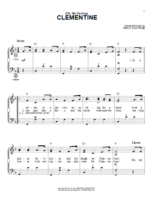 Gary Meisner (Oh, My Darling) Clementine Sheet Music Notes & Chords for Accordion - Download or Print PDF