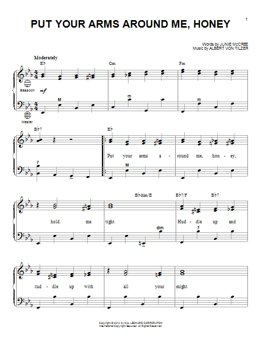 Gary Meisner Put Your Arms Around Me, Honey Sheet Music Notes & Chords for Accordion - Download or Print PDF