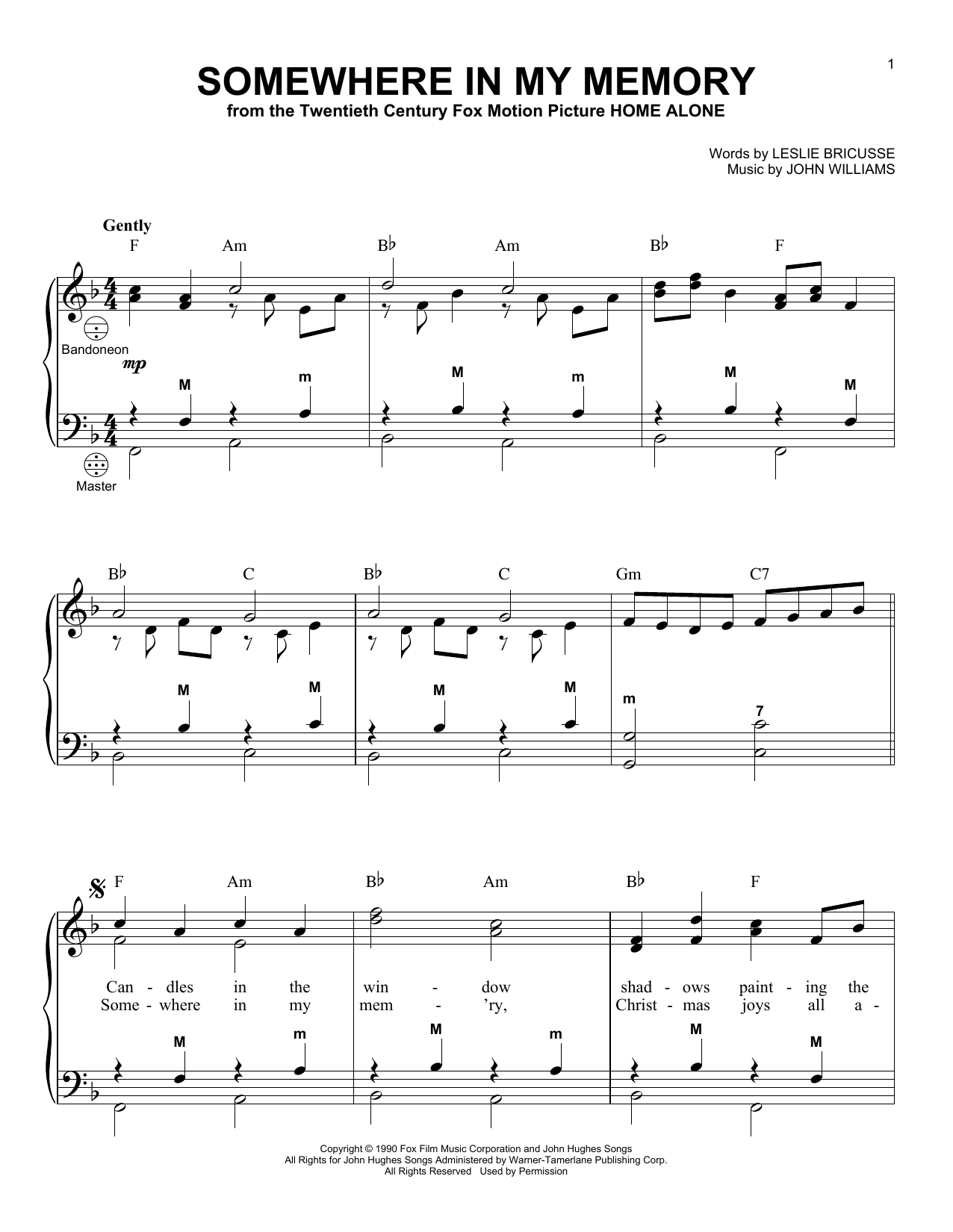Gary Meisner Somewhere In My Memory Sheet Music Notes & Chords for Accordion - Download or Print PDF