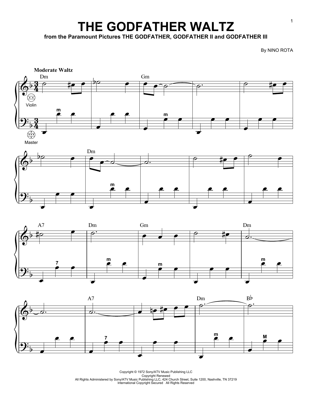 Gary Meisner The Godfather Waltz Sheet Music Notes & Chords for Accordion - Download or Print PDF