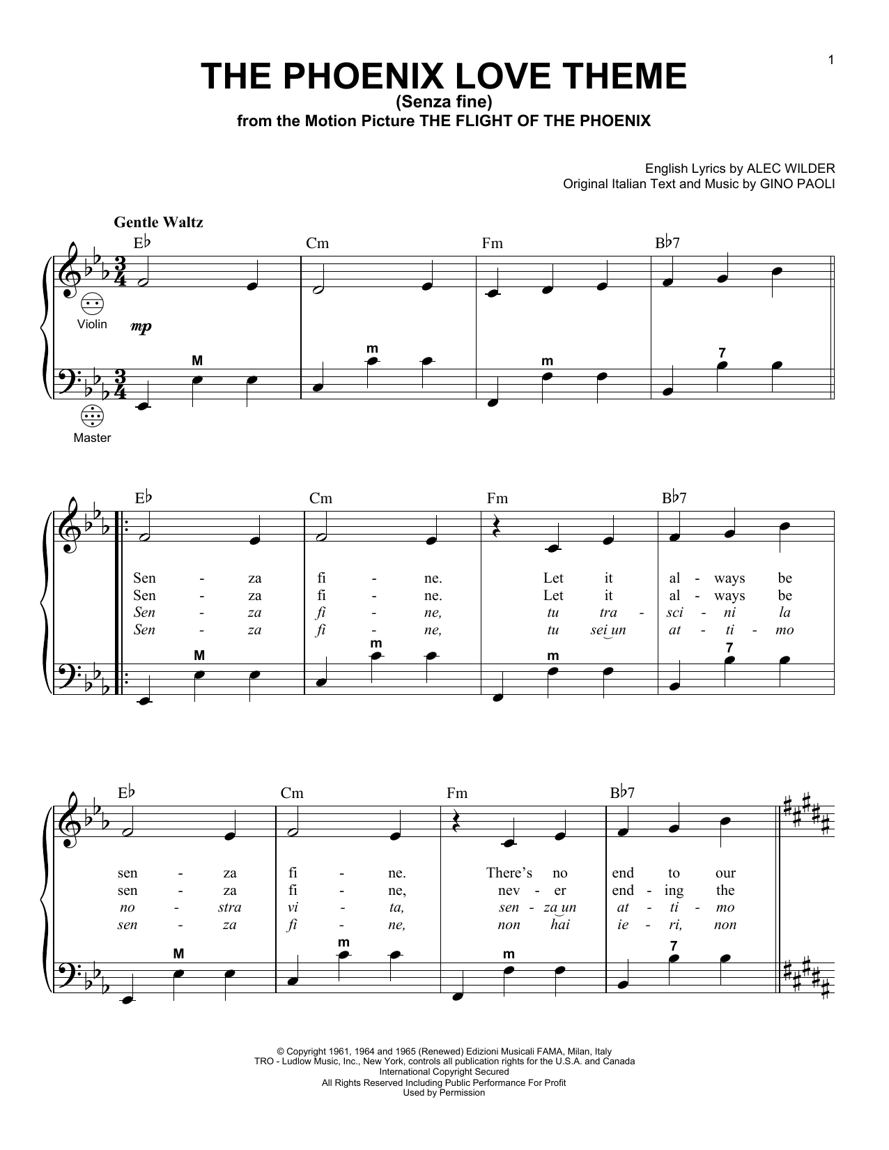 Gary Meisner The Phoenix Love Theme (Senza Fine) Sheet Music Notes & Chords for Accordion - Download or Print PDF