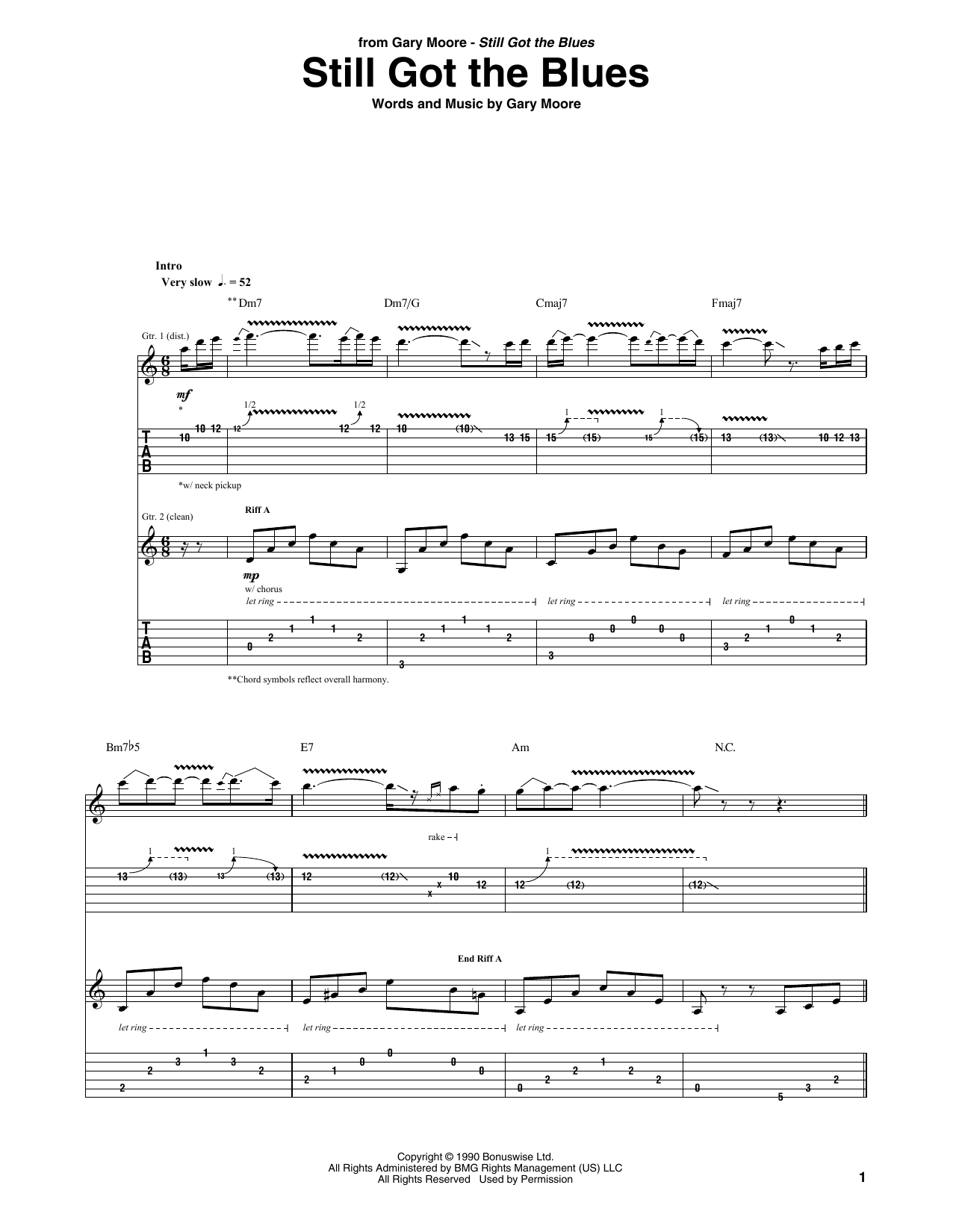 Gary Moore Still Got The Blues Sheet Music Notes & Chords for Guitar Lead Sheet - Download or Print PDF