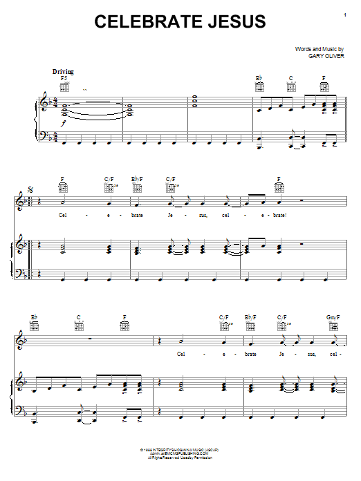 Gary Oliver Celebrate Jesus Sheet Music Notes & Chords for Lyrics & Chords - Download or Print PDF