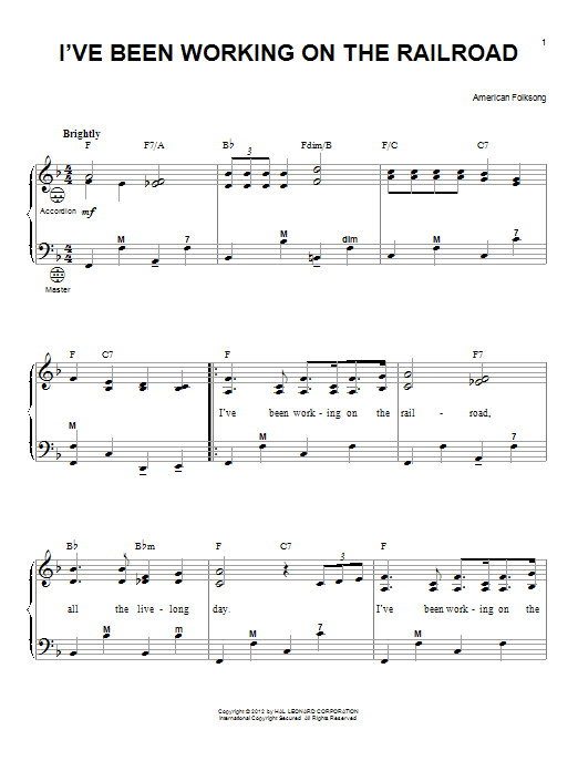 Gary Meisner I Ve Been Working On The Railroad Sheet Music Download Pdf Score 92863