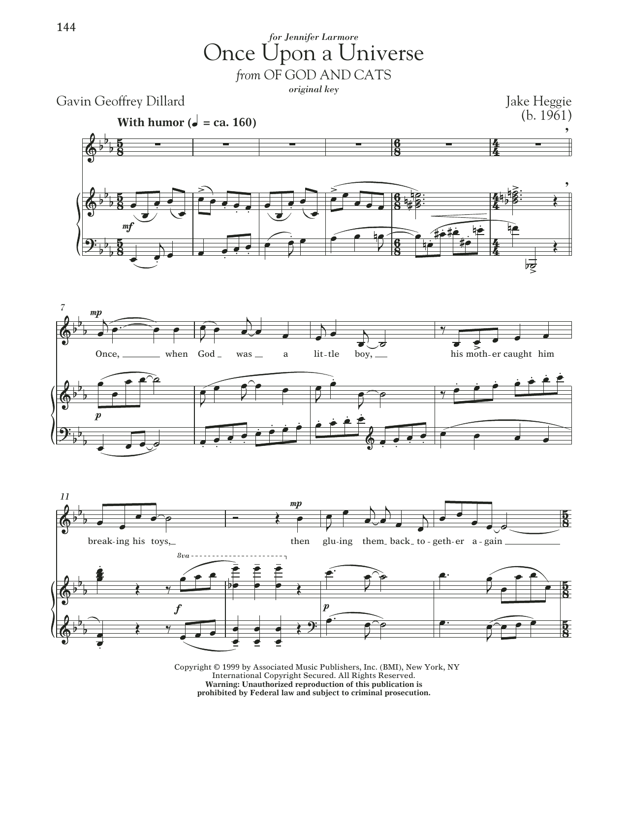 Gavin Geoffrey Dillard Once Upon A Universe Sheet Music Notes & Chords for Piano & Vocal - Download or Print PDF