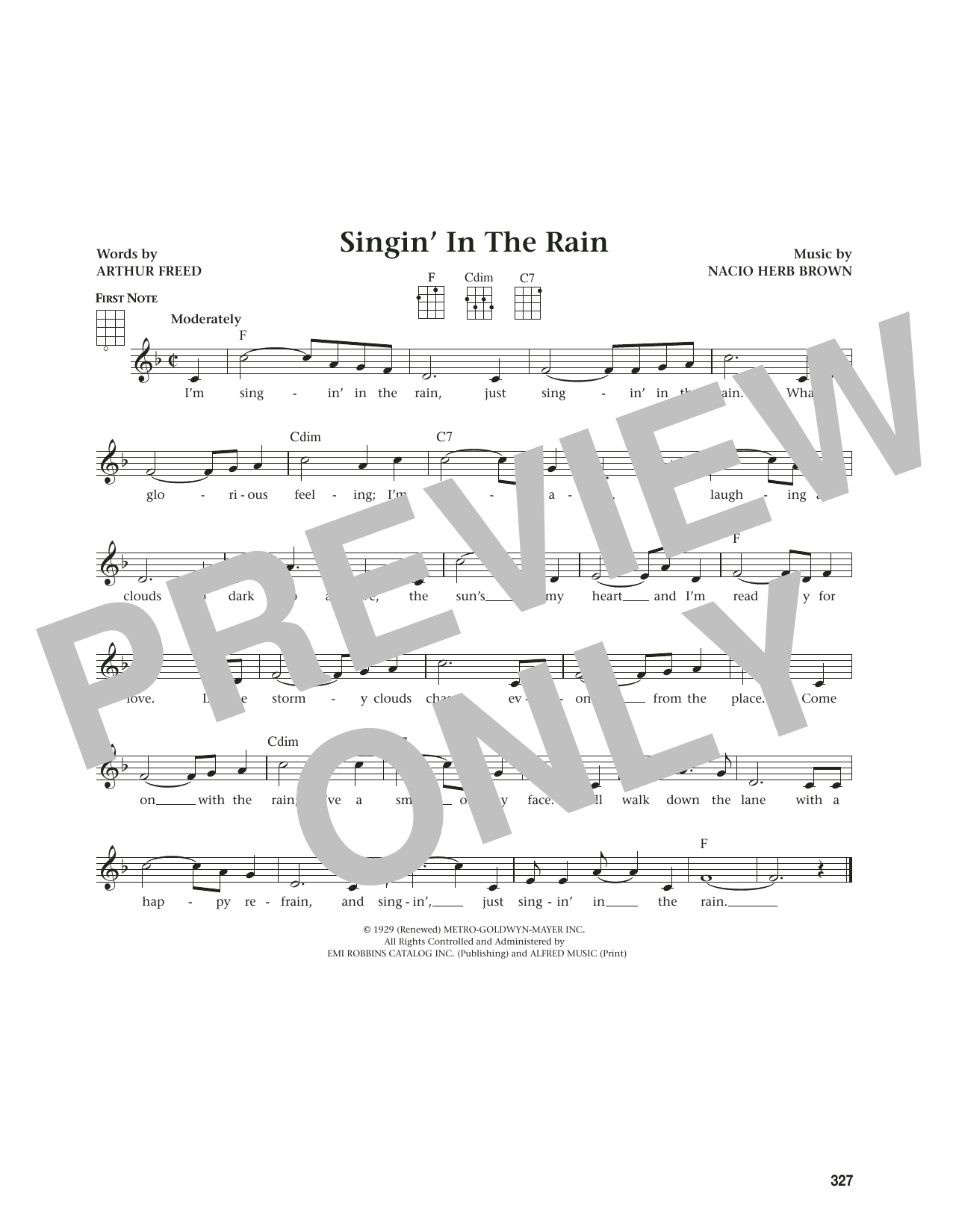 Gene Kelly Singin' In The Rain (from The Daily Ukulele) (arr. Jim Beloff) Sheet Music Notes & Chords for Ukulele - Download or Print PDF